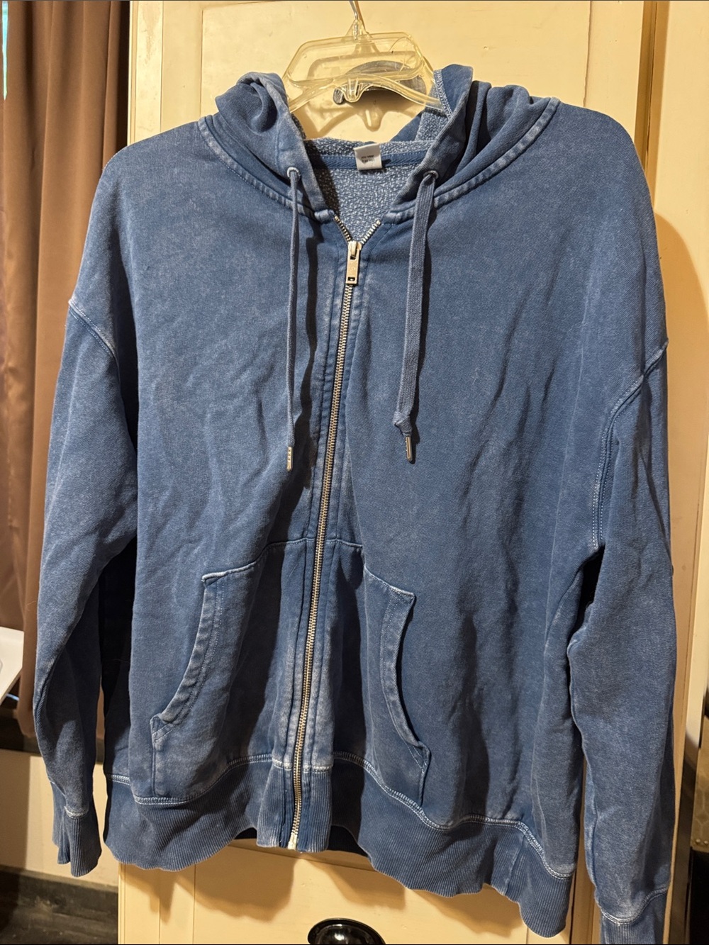 Old Navy Vintage Wash Blue Full-Zip Hooded Jacket